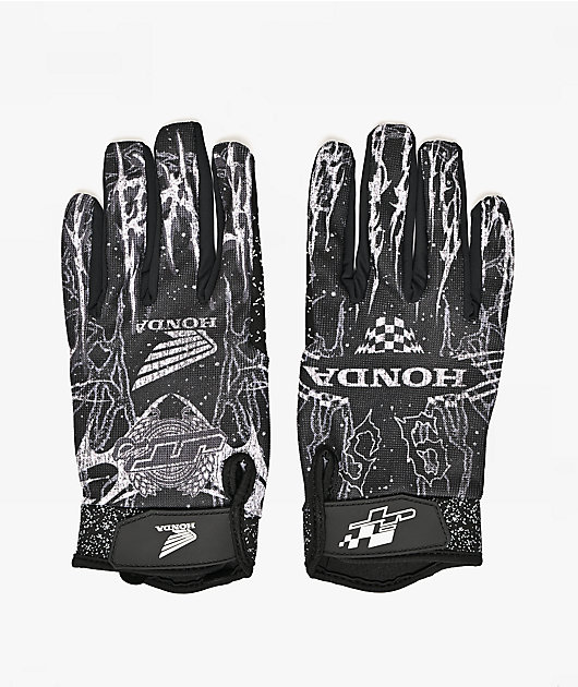 Honda x JT Racing Splatter Black Racing Gloves
