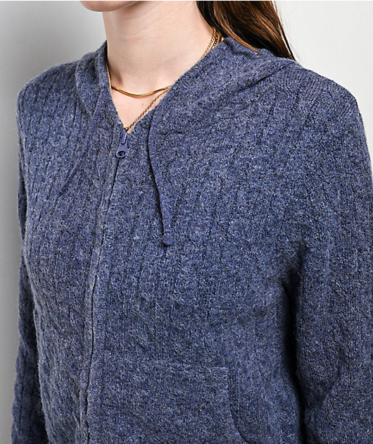 Dondup Blue Cropped Cable Sweater main image 1