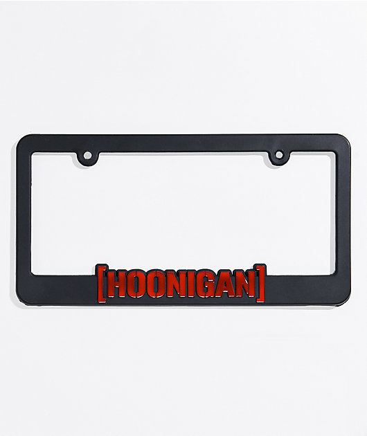 Hoonigan Censor Bar Black & Red License Plate Frame