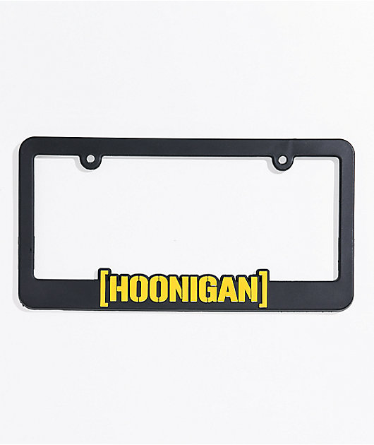 Hoonigan Censor Bar Black & Yellow License Plate Frame