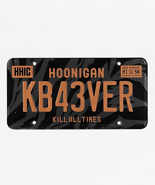 Hoonigan KB43VER Gymkhana 7 Black License Plate | Zumiez