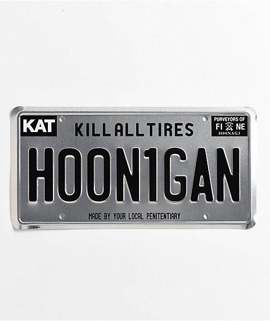 Hoonigan Silver License Plate