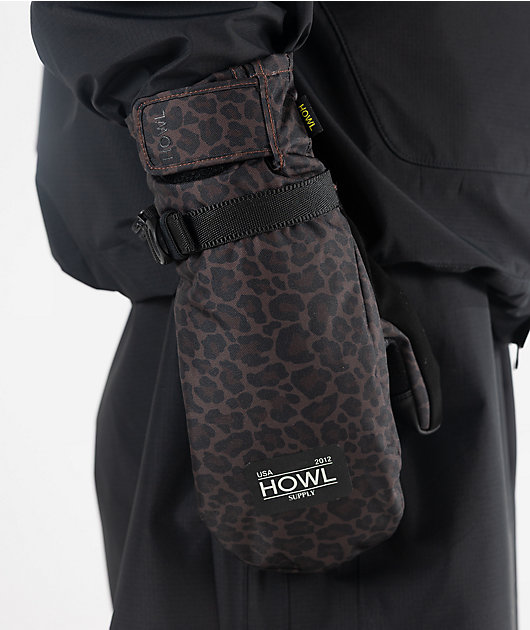 Howl Fairbanks Leopard Print Snowboard Mittens | Zumiez