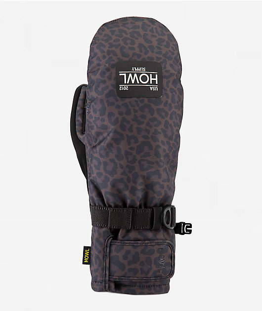 HOWL Fairbanks ミトン M Howl Fairbanks Leopard Print Snowboard Mittens | Zumiez