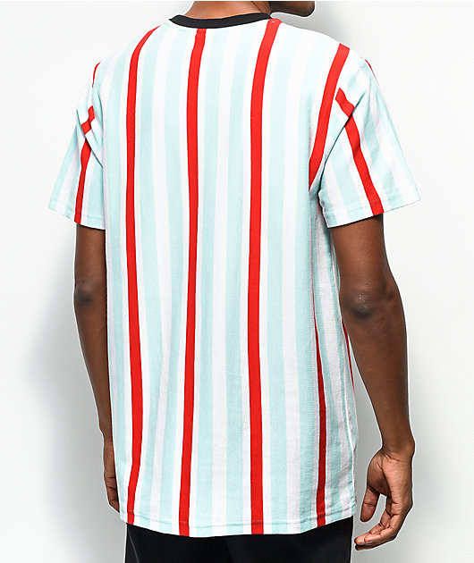 igual espina Glamour Huf camiseta de rayas verticales rojas y azules