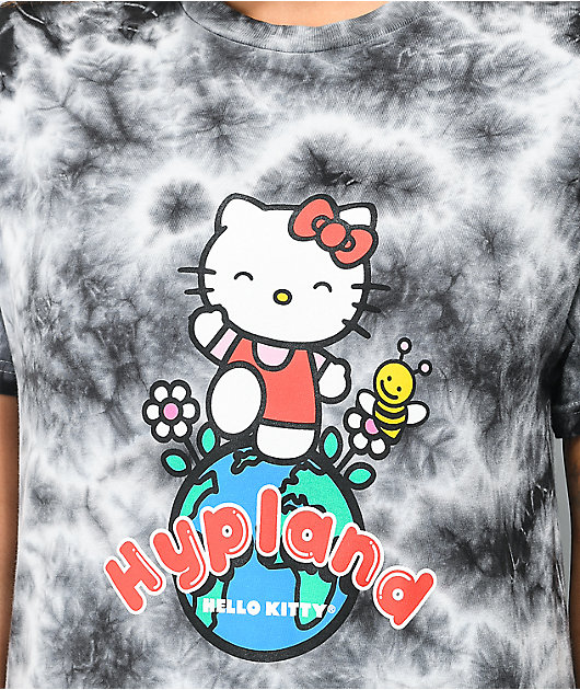 Hypland x Hello Kitty Worldwide Black & White Tie Dye T-Shirt | Zumiez