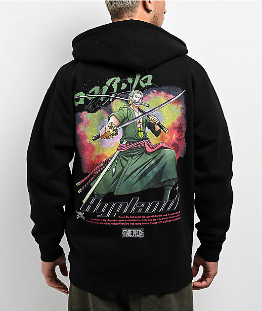 Hypland x One Piece Zoro Flame Black Zip Hoodie | Zumiez