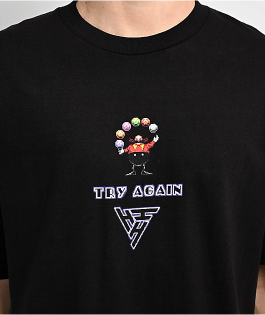 Hypland x Sonic The Hedgehog Try Again Black T-Shirt