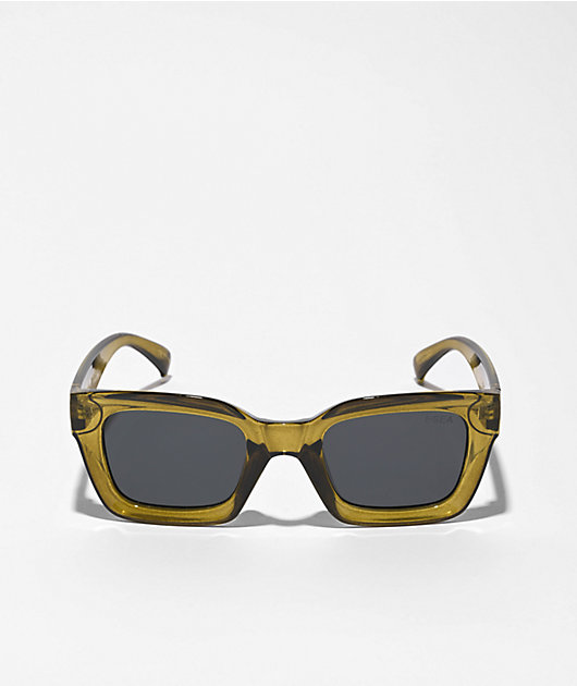 I-SEA Hendrix Olive & Grey Square Polarized Sunglasses