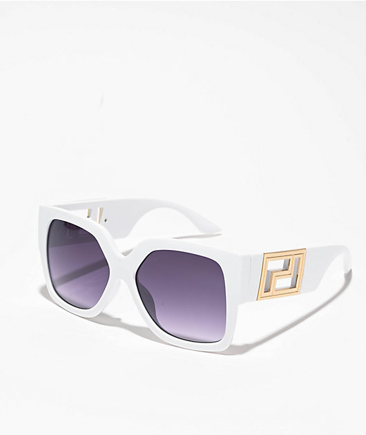 I-SEA Rachel White & Gold Sunglasses