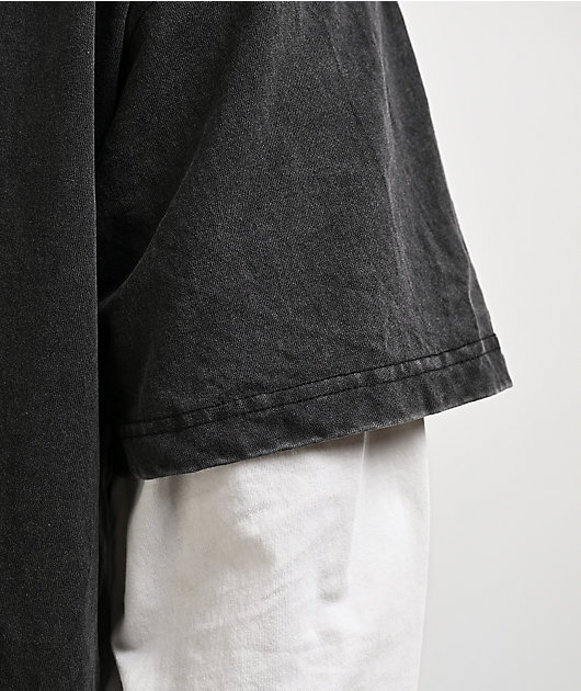 ITA Black & White Wash 2fer Long Sleeve T-Shirt