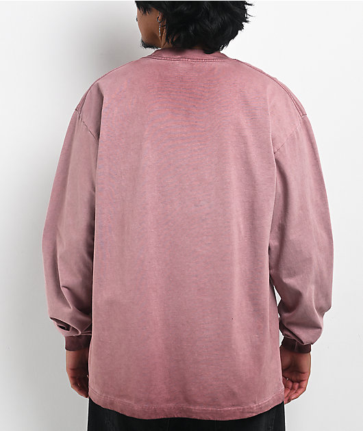 ITA Blush Red Oil Wash Long Sleeve T-Shirt