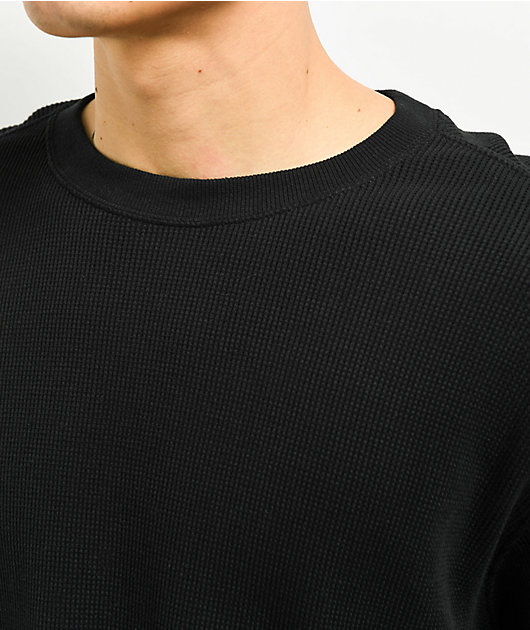 ITA Flux Black Thermal Long Sleeve Boxy T-Shirt