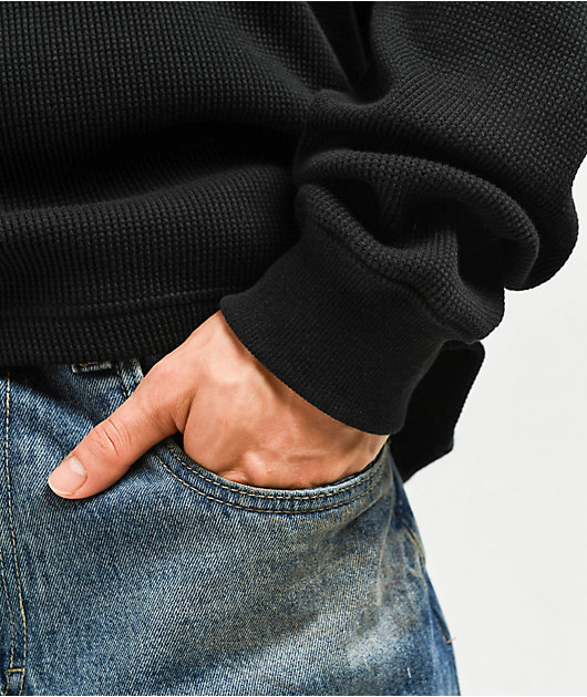 ITA Flux Black Thermal Long Sleeve Boxy T-Shirt