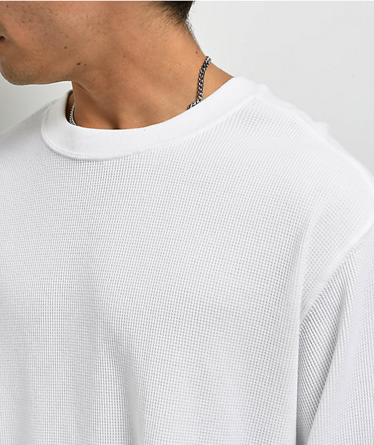 ITA Flux White Thermal Long Sleeve Boxy T-Shirt