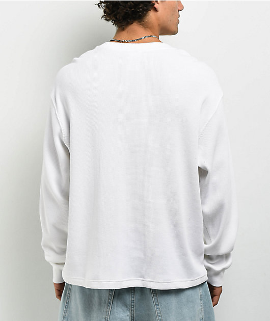 ITA Flux White Thermal Long Sleeve Boxy T-Shirt