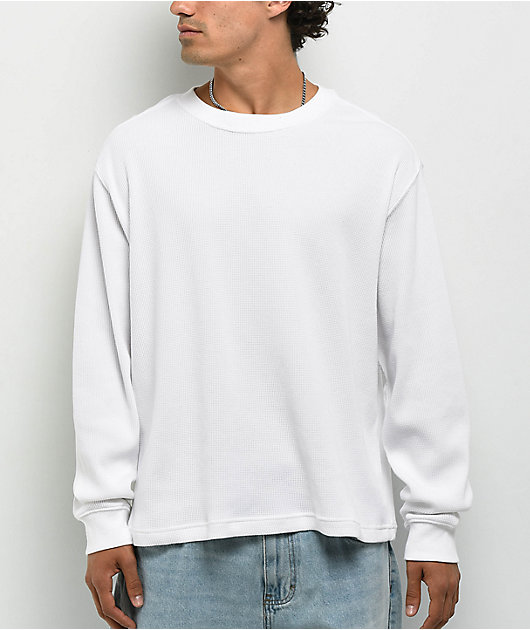 ITA Flux White Thermal Long Sleeve Boxy T-Shirt | Zumiez