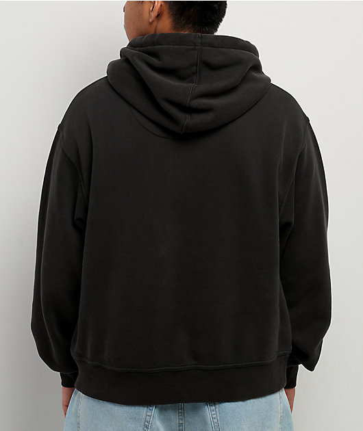 ITA Fractal Black Wash Crop Hoodie