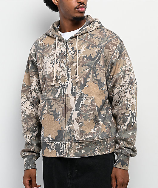 ITA Fractal Camo Crop Zip Hoodie | Zumiez