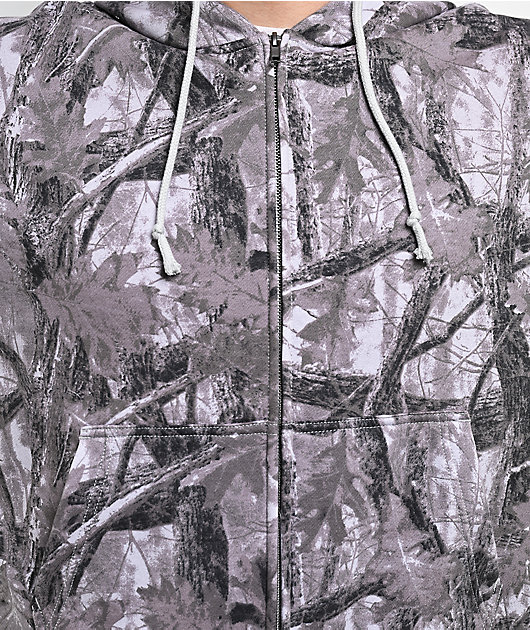ITA Fractal Grey Camo Crop Zip Hoodie