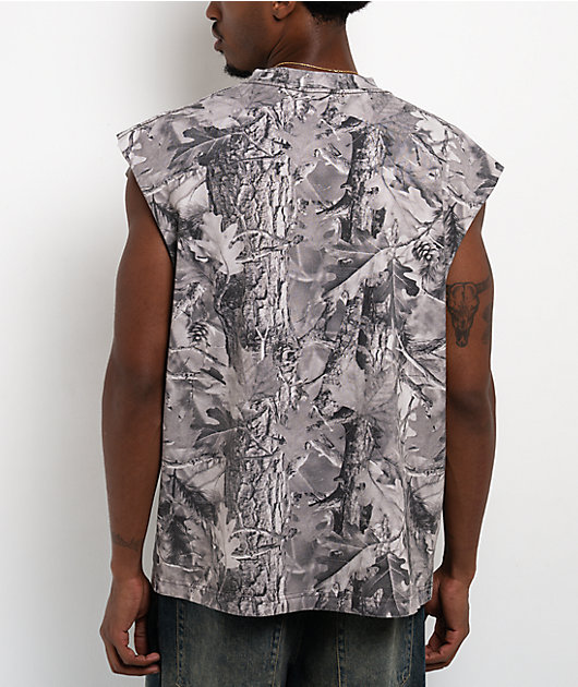 ITA Grey Camo Boxy Tank Top