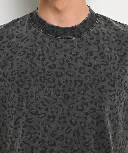 ITA Leopard Grey Wash Heavyweight Boxy Tank Top