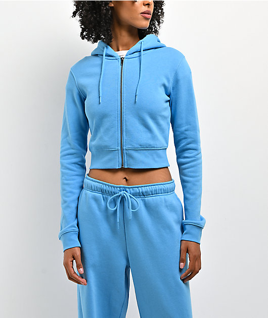 ITA Nova Blue Crop Zip Hoodie