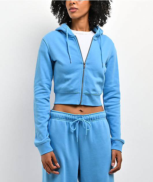 ITA Nova Blue Crop Zip Hoodie