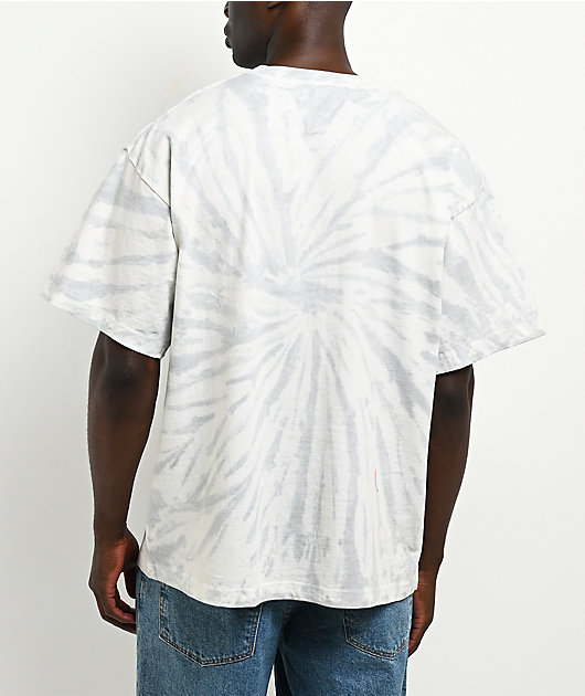 ITA Portal White & Grey Tie Dye Boxy T-Shirt
