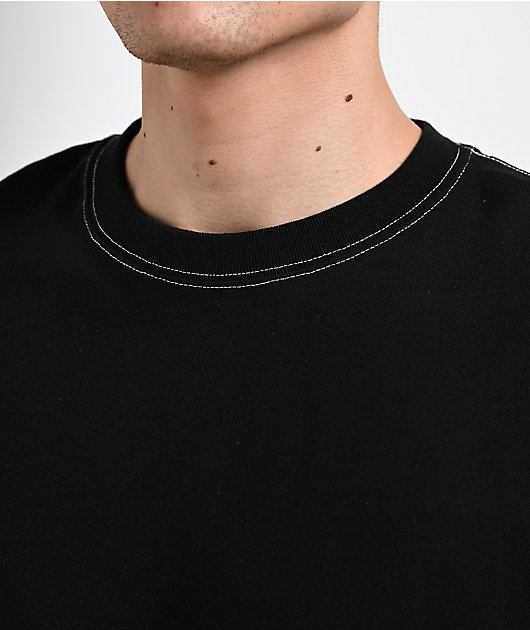 ITA Titan Black Contrast Stitch Oversized T-Shirt