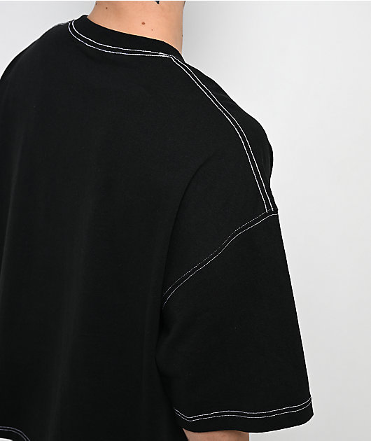 ITA Titan Black Contrast Stitch Oversized T-Shirt