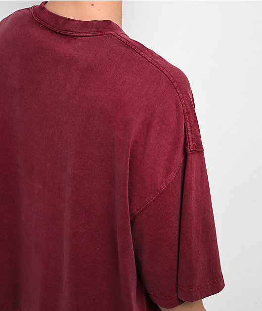 ITA Titan Vintage Maroon Oversized T-Shirt