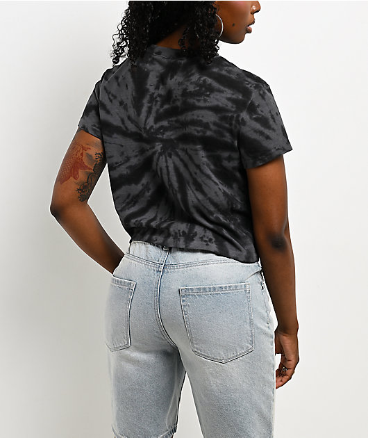 ITA Veyda Tie-Dye Black Crop T-Shirt