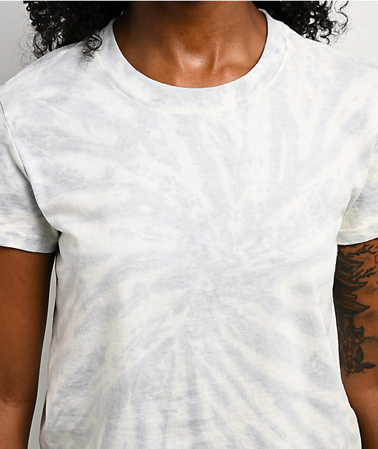 ITA Veyda Tie-Dye Grey & White Crop T-Shirt