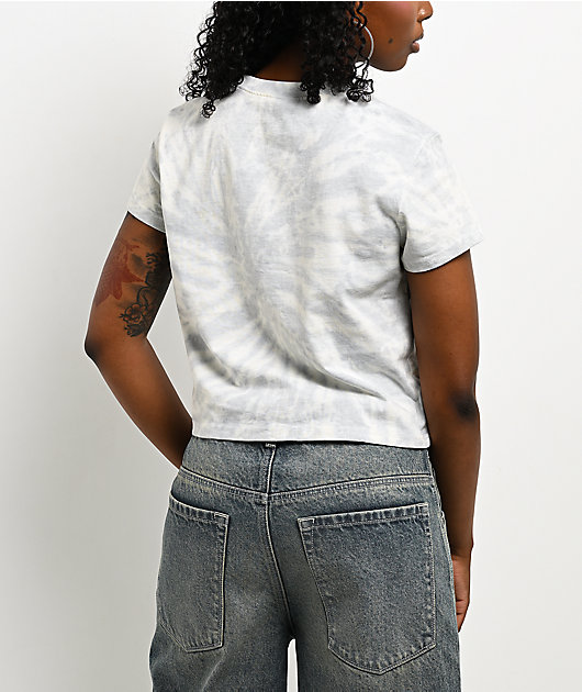 ITA Veyda Tie-Dye Grey & White Crop T-Shirt