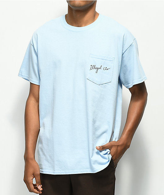 Illegal Civilization Popcorn Light Blue Pocket T-Shirt