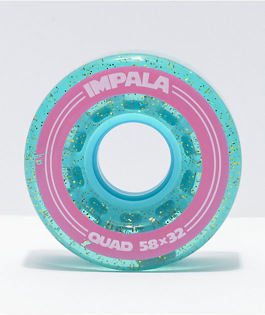 Impala Holographic Glitter 58mm 82a Aqua & Pink Roller Skate