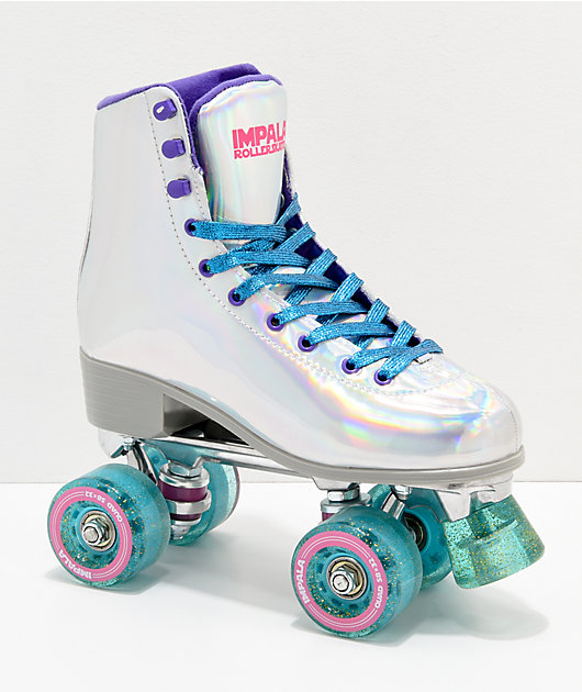 WomensHolographic Size: 9 Quad Roller SkatesVegan Details about   Impala 