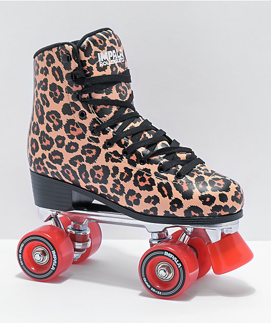 Quad Roller SkatesVegan WomensLeopard Size: 6 Impala 