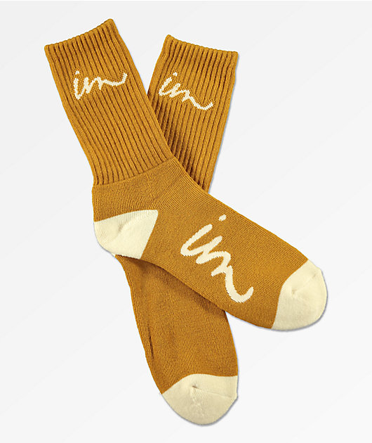 Imperial Motion Curser Mustard Yellow Crew Socks