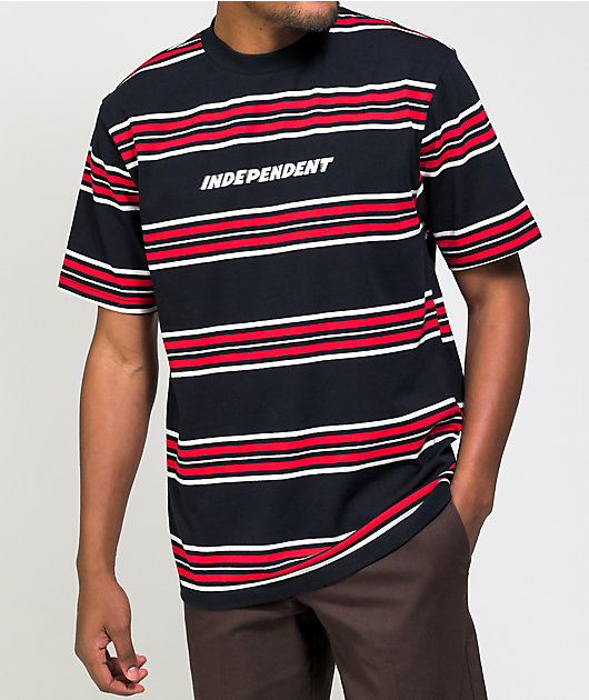 Independent BTG Shear Black, & Red Stripe T-Shirt
