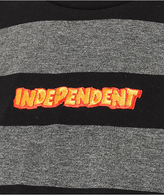 Independent Bounce Black & Charcoal Stripe T-Shirt | Zumiez