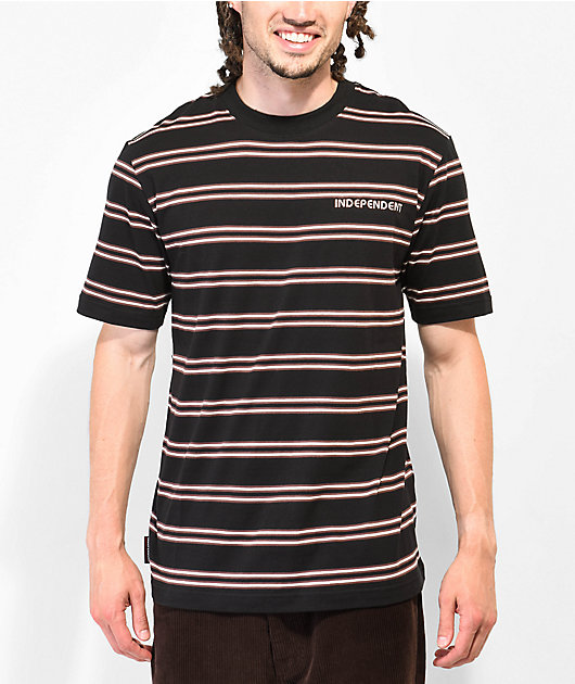Louis Vuitton Striped Logo Appliqué T-Shirt - Brown T-Shirts