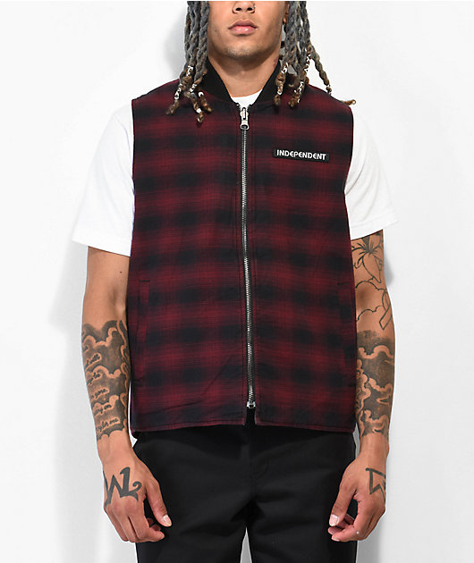 Independent Halstead Black & Plaid Vest-L Yahoo!フリマ（旧）-