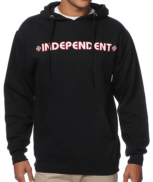 Independent Bar/Cross Pullover Hooded L/S Mens Sweatshirt 