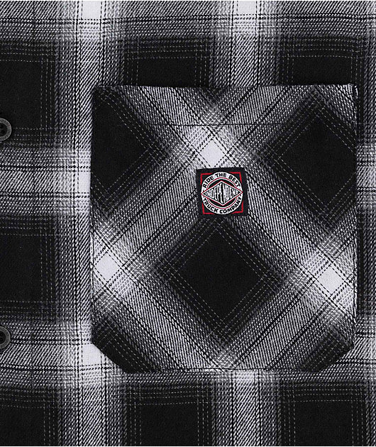 Independent Uncle Charlie Black & White Short Sleeve Flannel Shirt