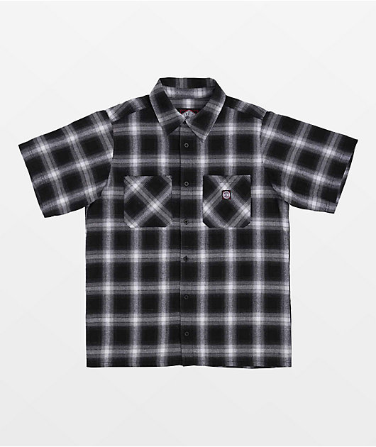Independent Uncle Charlie Red Black Short Sleeve Flannel Shirt