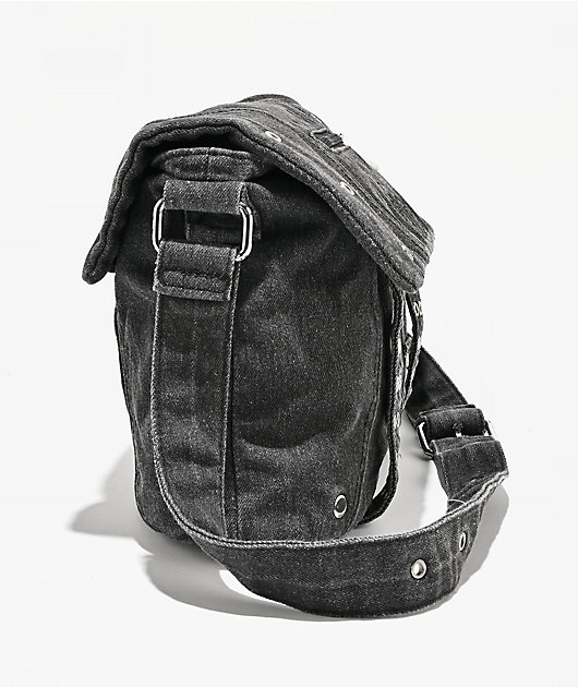 Insomnia Visuals Black Wash Denim Messenger Bag