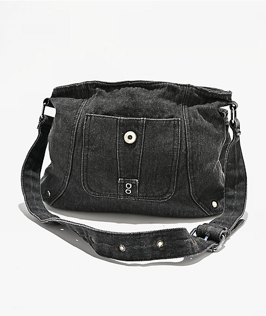 Insomnia Visuals Black Wash Denim Messenger Bag