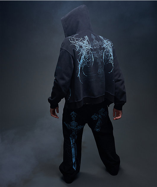 Insomnia Visuals Blade Black Wash Loose Fit Jeans